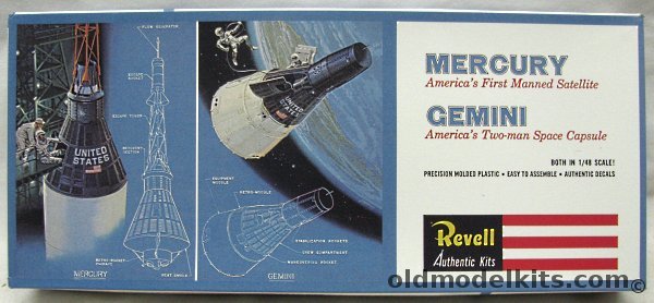 Revell 1/48 Mercury and Gemini Capsules, H1834 plastic model kit